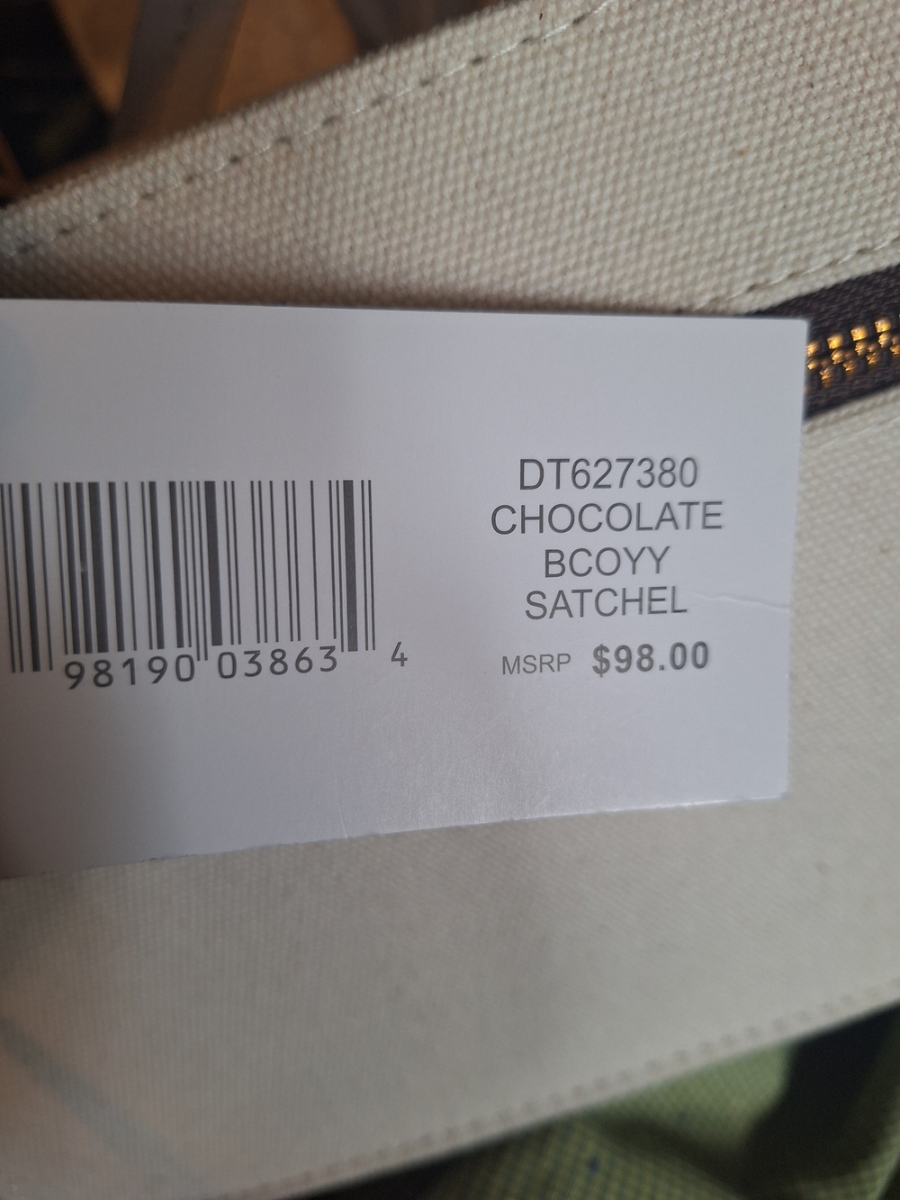 Steve Madden Beige Canvas Mini Crossbody with Brown Trim - Picture 5 of 7